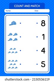 Contar y hacer juego con el gorro. hoja de trabajo para niños de preescolar, hoja de actividades para niños