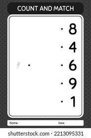 Count and match game with chalk. worksheet for preschool kids, kids activity sheet