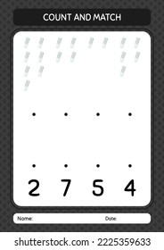 Count and match game with chalk. worksheet for preschool kids, kids activity sheet