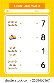Count and match game with chalkboard eraser. worksheet for preschool kids, kids activity sheet
