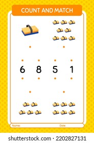 Count and match game with chalkboard eraser. worksheet for preschool kids, kids activity sheet