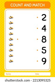 Count and match game with chalkboard eraser. worksheet for preschool kids, kids activity sheet
