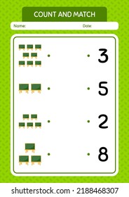 Cuenta y coteja el juego con el pizarrón. hoja de trabajo para niños de preescolar, hoja de actividades para niños