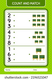 Cuenta y coteja el juego con el pizarrón. hoja de trabajo para niños de preescolar, hoja de actividades para niños