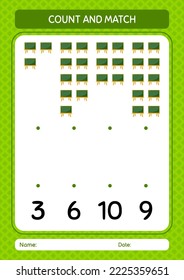 Count and match game with chalkboard. worksheet for preschool kids, kids activity sheet