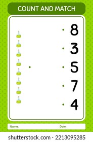 Count and match game with chemical bottle. worksheet for preschool kids, kids activity sheet