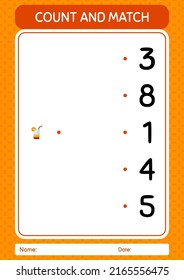 Count and match game with cocktail. worksheet for preschool kids, kids activity sheet