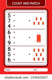 Count and match game with flashdisk. worksheet for preschool kids, kids activity sheet