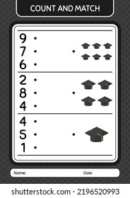 Contar y hacer coincidir el juego con el límite de graduación. hoja de trabajo para niños de preescolar, hoja de actividades para niños