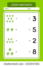 Count and match game with ketupat. worksheet for preschool kids, kids activity sheet