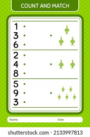 Count and match game with ketupat. worksheet for preschool kids, kids activity sheet