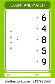Count and match game with ketupat. worksheet for preschool kids, kids activity sheet
