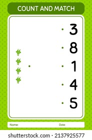 Count and match game with ketupat. worksheet for preschool kids, kids activity sheet
