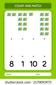 Count and match game with map. worksheet for preschool kids, kids activity sheet