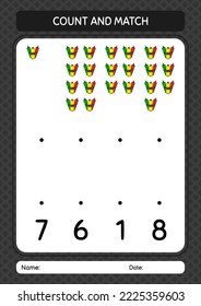 Count and match game with marker pen. worksheet for preschool kids, kids activity sheet