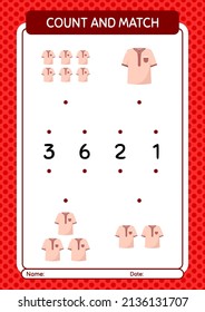 Count and match game with moslem shirt. worksheet for preschool kids, kids activity sheet