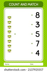 Count and match game with mosque. worksheet for preschool kids, kids activity sheet