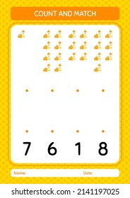 Count and match game with mosque. worksheet for preschool kids, kids activity sheet