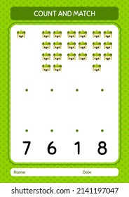 Count and match game with mosque. worksheet for preschool kids, kids activity sheet