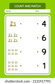 Contar y hacer juego con el oasis. hoja de trabajo para niños de preescolar, hoja de actividades para niños