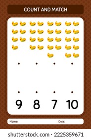 Count and match game with paint palette. worksheet for preschool kids, kids activity sheet