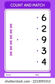 Count and match game with pencil sharpener. worksheet for preschool kids, kids activity sheet