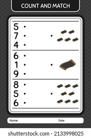 Count and match game with prayer rug. worksheet for preschool kids, kids activity sheet