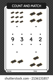 Count and match game with prayer rug. worksheet for preschool kids, kids activity sheet