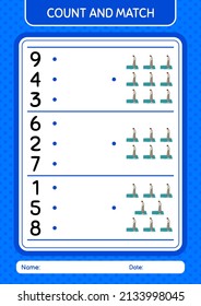 Count and match game with praying. worksheet for preschool kids, kids activity sheet