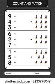 Count and match game with praying. worksheet for preschool kids, kids activity sheet