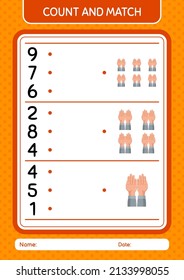 Count and match game with praying. worksheet for preschool kids, kids activity sheet