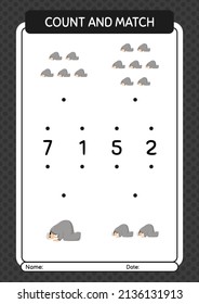 Count and match game with praying. worksheet for preschool kids, kids activity sheet
