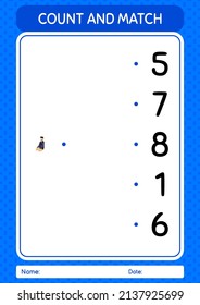 Count and match game with praying. worksheet for preschool kids, kids activity sheet