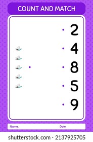 Count and match game with praying. worksheet for preschool kids, kids activity sheet