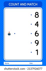 Count and match game with praying. worksheet for preschool kids, kids activity sheet