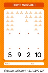 Cuenta y combina el juego con la oración. hoja de trabajo para niños de preescolar, hoja de actividades para niños