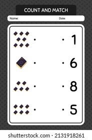 Count and match game with quran. worksheet for preschool kids, kids activity sheet