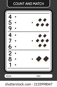 Count and match game with quran. worksheet for preschool kids, kids activity sheet