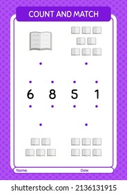 Count and match game with quran. worksheet for preschool kids, kids activity sheet