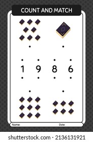 Count and match game with quran. worksheet for preschool kids, kids activity sheet