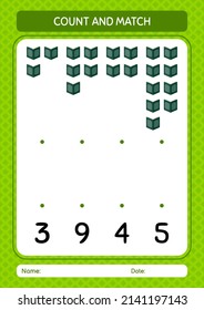 Count and match game with quran. worksheet for preschool kids, kids activity sheet
