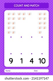 Count and match game with quran. worksheet for preschool kids, kids activity sheet