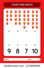 Contar y hacer juego con un cubo de arena. hoja de trabajo para niños de preescolar, hoja de actividades para niños