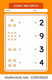 Count and match game with sand palace. worksheet for preschool kids, kids activity sheet