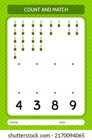 Count and match game with sand shovel. worksheet for preschool kids, kids activity sheet
