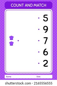 Count and match game with shells. worksheet for preschool kids, kids activity sheet