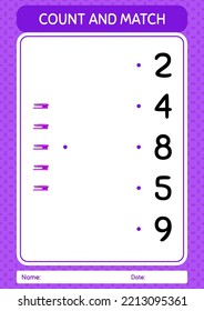 Count and match game with stapler. worksheet for preschool kids, kids activity sheet