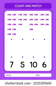 Count and match game with stapler. worksheet for preschool kids, kids activity sheet