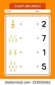 Count and match game with sunblock. worksheet for preschool kids, kids activity sheet