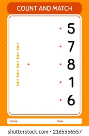 Count and match game with sunblock. worksheet for preschool kids, kids activity sheet